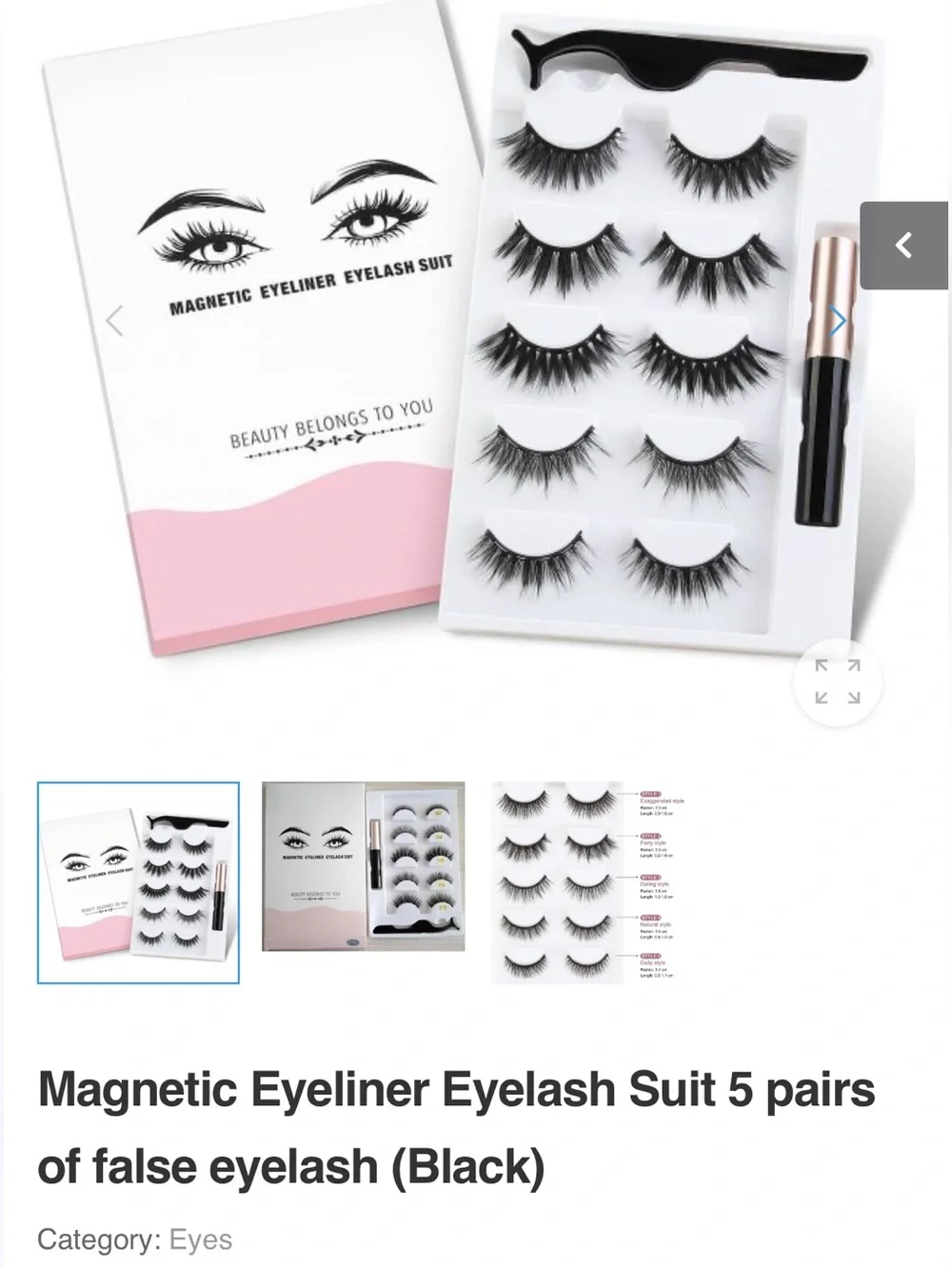#2968**Magnetic Eyeliner Eyelash Suit - Pink